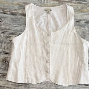 As new, Rachel Zoe 100% white linen vest, size XL